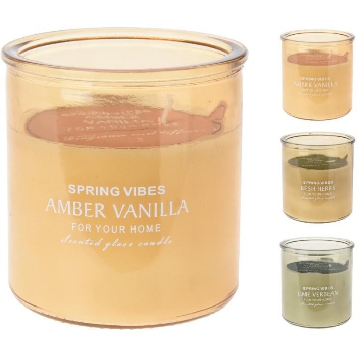 VASO VETRO CCANDELA 10CM 3ASS